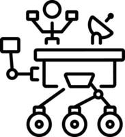 Mars rover icon in linear style vector