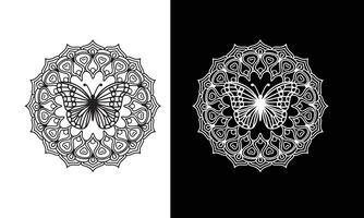 Abstract Round Shape Flower Mandela Template Design vector