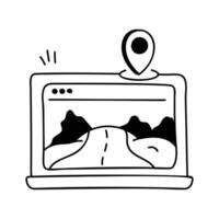 Digital map screen showing a specific road location vector
