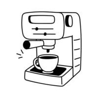 A coffee machine icon depicting an appliance that brews espresso, cappuccino, or drip coffee beverages automatically.. vector