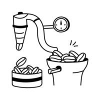Washing and cleaning coffee beans to ensure quality and purity, vector