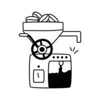 General coffee processing steps from raw beans to final product vector
