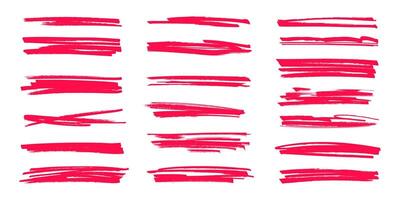 Collection of Hand Drawn Grunge Brush Strokes and Pencil Lines. Creative brush lines with rough edges. Abstract freehand doodle line borders. Highlight splashes vector