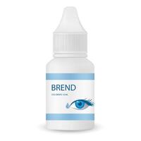 Eye drops, line icon. Small plastic bottle with text vector