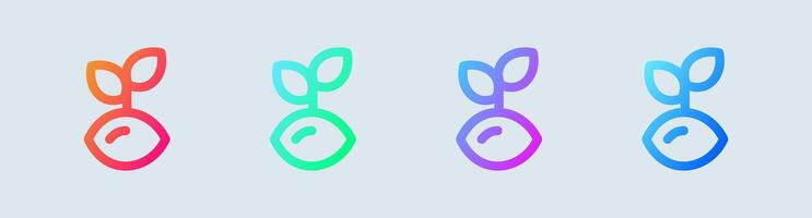 Seed line icon in gradient colors. Eco signs illustration. vector