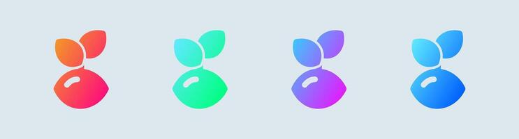 Seed solid icon in gradient colors. Eco signs illustration. vector