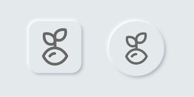 Seed line icon in neomorphic design style. Eco signs illustration. vector