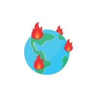 design earth burns, global warming, forest fires. vector
