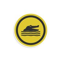 design warning of crocodiles in the river. vector