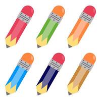 Set of Colored Pencils Icon Design - Creative and Colorful Illustration vector