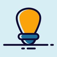 Innovation thinking interior Light Bulb Outline Icon - Simple Linear Style Design vector