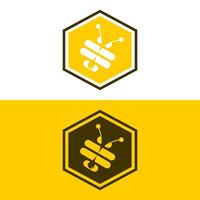 Flat Style Honey Bee Logo - Simple and Modern Design Template vector