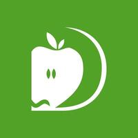 Apple Fruit Logo with Letter D - Minimalist Geometric Design vector
