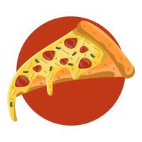 Pizza Slice Illustration - Ideal for Italian Pizza Menu or Pizzeria Branding vector