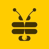 Minimalist Honey Bee Logo - Clean Flat style Design vector