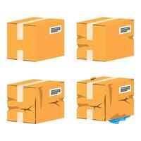 Cardboard Box - From Perfect to Wet and Worn Out vector