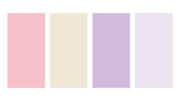 Rosewater, Ivory, Lilac, Pewter color palette. Set of bright color palette combination in rgb hex. Color palette for ui ux design. Abstract illustration for your graphic design, banner, poster vector