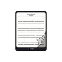 Illustration of an E-Book Reader with a Page Turn Effect vector