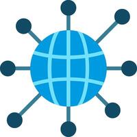 The globe is surrounded by a network of connected dots vector