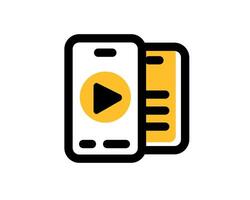 play icon. smartphone with a play button on it. vector