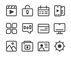 set of media player icons vector