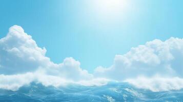 Playful Dolphins Leaping Out of Ocean Waves Under a Clear Blue Sky Eliciting Joy and Freedom photo