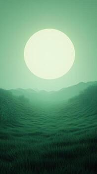 Surreal Sunlit Valley Transitioning Into Nocturnal Forest With Neon Hues and Soft Light Capturing Mystical Landscape Atmosphere for Nature Conceptual Photography and Design Trends in 2023 photo