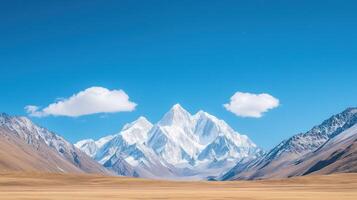 Majestic Snow Capped Mountains Under Starry Night Sky with Twinkling Stars Above Rugged Terrain in Remote Wilderness Perfect for Adventure and Travel Enthusiasts Capturing Natural Beauty photo