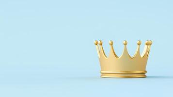 Gold Crown Isolated on White Background Realistic Illustration for Royal Themes Luxury Concepts Elegant Design photo