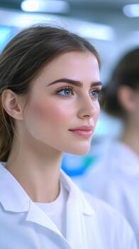 Confident Scientist in Modern Laboratory Environment with Advanced Equipment and Bright Lighting for Medical Research and Innovation in Healthcare and Science photo