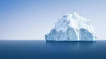 Majestic Iceberg Above and Below Water in Arctic Ocean Highlighting Climate Change in Cinematic Raw Photography photo