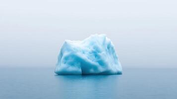 Majestic Iceberg Floating in Jokulsarlon Glacier Lagoon Highlighting Arctic Serenity and Natural Grandeur in Tranquil Blue Waters Under Cloudy Sky, Perfect for Climate Change Global Warming Concepts photo