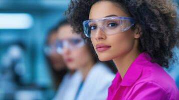 Women Scientists and Engineers Collaborating in Modern Laboratory, Highlighting Diversity and Innovation in STEM Fields, with Focus on Science, Technology, and Team Collaboration photo