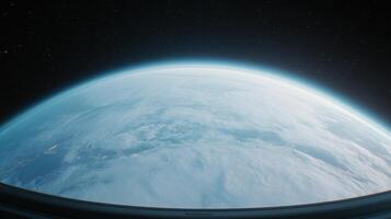 Holographic Display of Earth Rotating with Real-Time Data Visualization in Space with Stars Visible photo