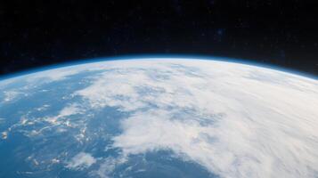 High Resolution Satellite Image of Earth from Space Showcasing Stunning Blue Atmosphere and Beautiful Cloud Patterns, Ideal for Environmental and Educational Purposes, Emphasizing Global Awareness photo