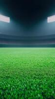Baseball Field Stadium at Night for Evening Game Tournament, Illuminated Green Grass, Sports Venue, Athletic Event, Competitive Arena, Nighttime Lighting, Large-Scale, Professional Setting photo