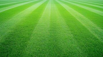 Lush Green Manicured Grass Texture Background With Perfectly Aligned Lawn Stripes Ideal For Nature And Landscape Projects Capturing The Freshness Of Spring Or Summer Gardening Themes photo