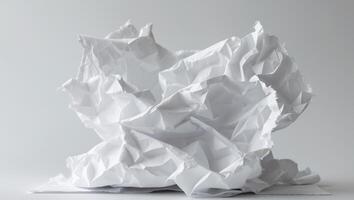 Crumpled White Paper Texture with Ripped Edges photo