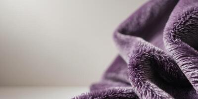 Closeup Purple Plush Fabric Texture Abstract BackgroundCloseup Purple Plush Fabric Texture Abstract Background. photo