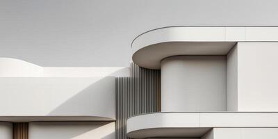 An abstract representation of a building facade with overlapping rounded and rectangular shapesAn abstract representation of a building facade with overlapping rounded and rectangular shapes. photo