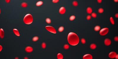 true black Background red foreground abstract forms floating dropletstrue black Background red foreground abstract forms floating droplets. photo