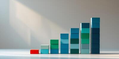 Building blocks symbolize growth and strategy in business photo