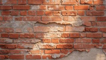 Weathered brick wall texture creating a rustic and vintage backgroundWeathered brick wall texture creating a rustic and vintage background. photo