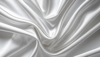 Luxurious white silk fabric - elegant texture for fashion and interior design photo