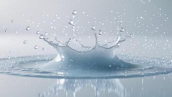 Water Splash with Droplets and ReflectionWater Splash with Droplets and Reflection. photo