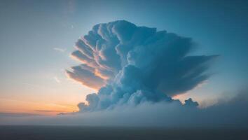 Dramatic Cloud Formation with Bright Sky Patching Through Dark Clouds at DuskDramatic Cloud Formation with Bright Sky Patching Through Dark Clouds at Dusk. photo