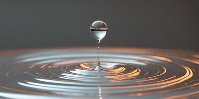 Water Drop Impacting Surface Creating Vibrant RipplesWater Drop Impacting Surface Creating Vibrant Ripples. photo