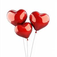 Heart-shaped balloons floating together, perfect for celebrations of love and affection photo