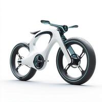Futuristic bicycle design showcases sleek lines and modern technology in a minimalist setting photo
