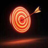 Bright red target with arrow piercing through, symbolizing precision and focus in achievement photo